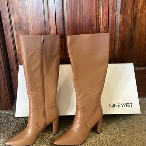 Nine West Tan Heeled Boots NEVER WORN